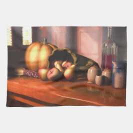 Skörd still Life - Thanksgiving Kitchen Towel Kökshandduk
