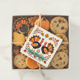 Skörd Turkiet Folk Art Thanksgiving Party Gåvor Etiketter