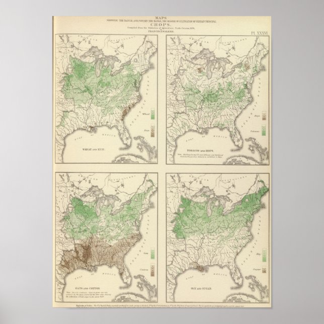 Skörd, USA:s statistiska litografi Poster (Framsidan)