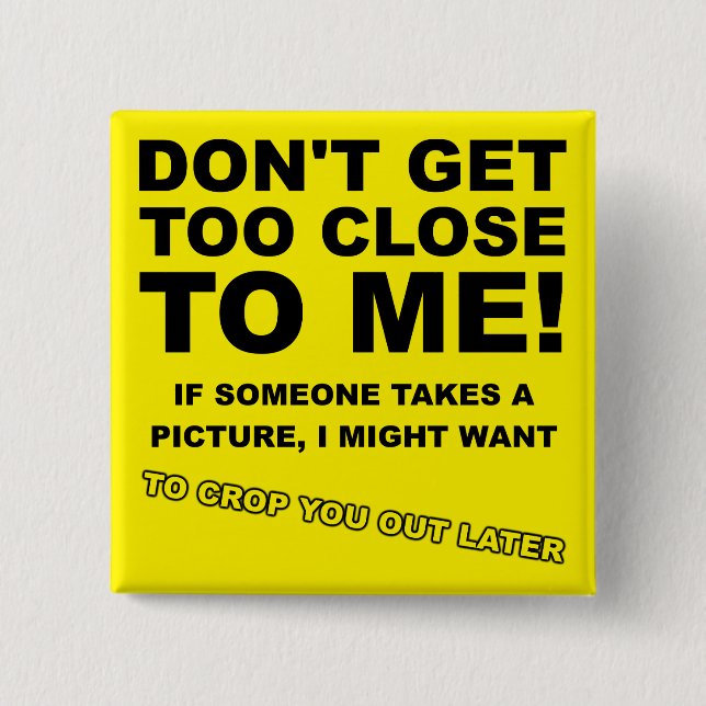 Skörd ut dig senare, knapp, skyltstift knapp (Framsida)