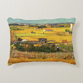 Skörd vid La Crau, Montmajour av Vincent van Gogh Prydnadskudde