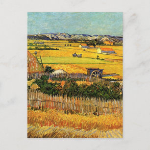 Skörd vid La Crau, Montmajour av Vincent van Gogh Vykort