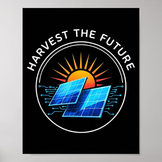 Skörda Framtidens Solenergi Förnybar Energi Poster (Framsidan)