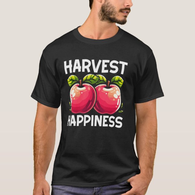 Skörda Lycka Äpple T Shirt (Framsida)