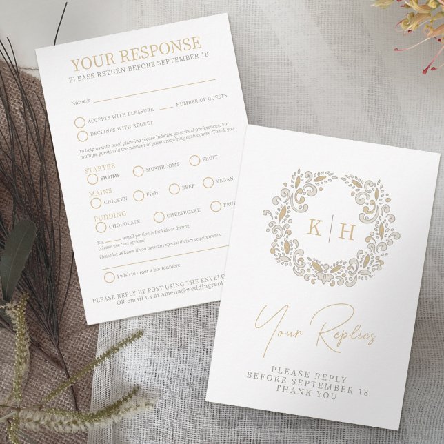 Skörda monogram bröllop på hösten RSVP OSA Kort (Skapare uppladdad)