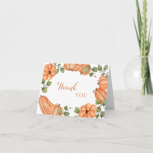 Skörda Pumpa Baby Shower Tack Kort (Framsida)