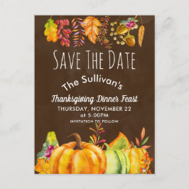 Skörda pumpor och höstlövgräns STD Meddelande Vykort