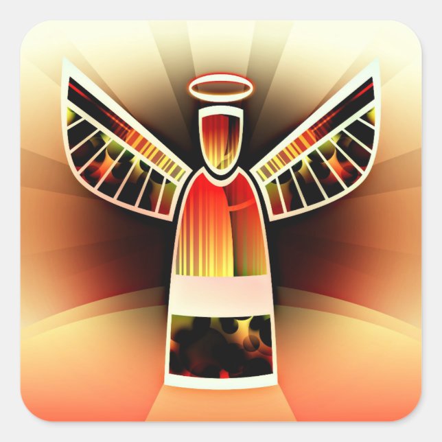 Skördeängelklistermärken Fyrkantigt Klistermärke (Framsida)