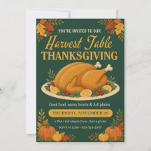 Skördebord Stekt kalkon Grön Thanksgiving
