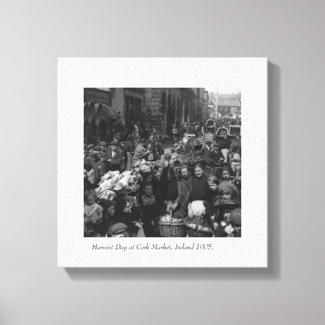 Skördedagen på Kork-marknaden, Irland 1905 Canvastryck (Framsida)