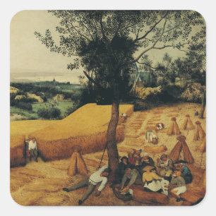 Skördefolket av Pieter Brueghel den äldre Fyrkantigt Klistermärke