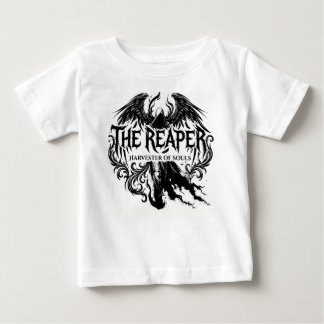Skördemannen gotisk typografi & mörk ängelkonst t shirt