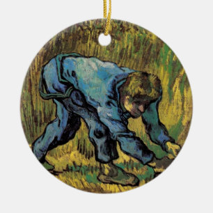 Skördemannen med lie av Vincent van Gogh Julgransprydnad Keramik