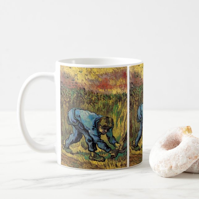 Skördemannen med lie av Vincent van Gogh Kaffemugg (Med munk)