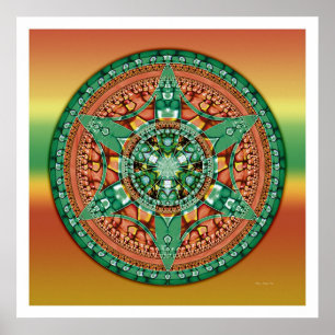 Skörden cirklar Mandala 2 Poster