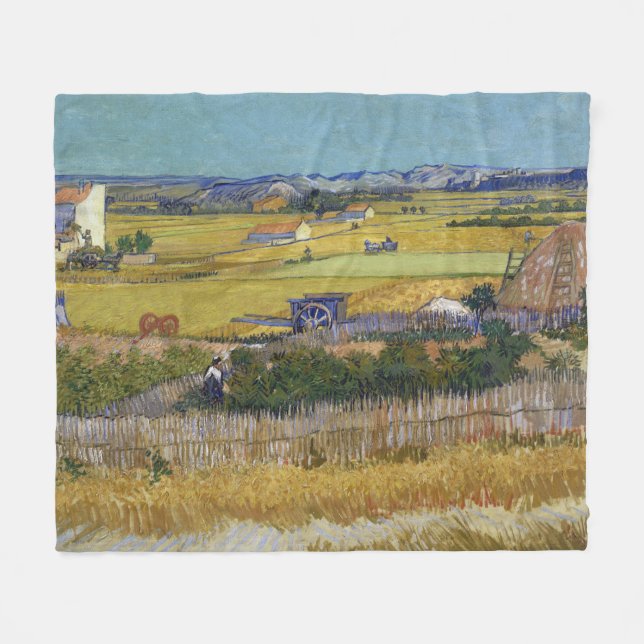 Skörden vid La Crau Vincent Van Gogh Fleecefilt (Framsidan (Horisontell))
