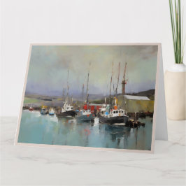 Skördescen med stort mappat gratulationskort kort