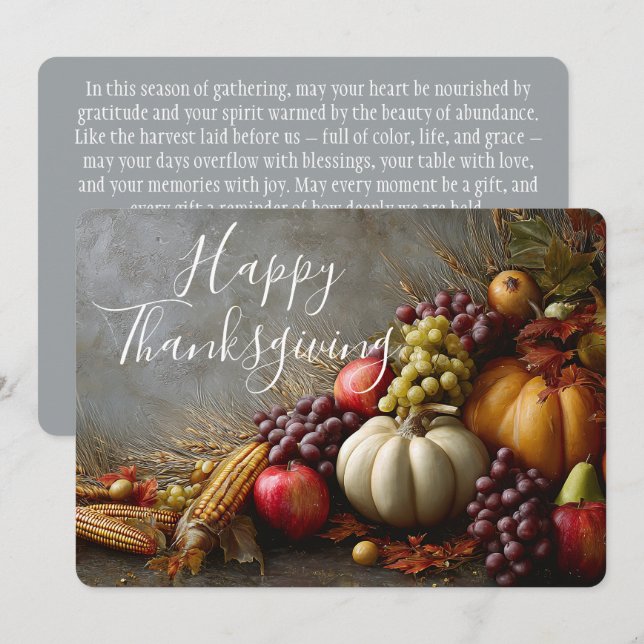 Skördevälsignelser Thanksgiving-kort Julkort (Fram/baksida)
