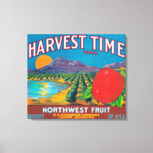 SkördTime Apple etikett - Yakima, WA Canvastryck
