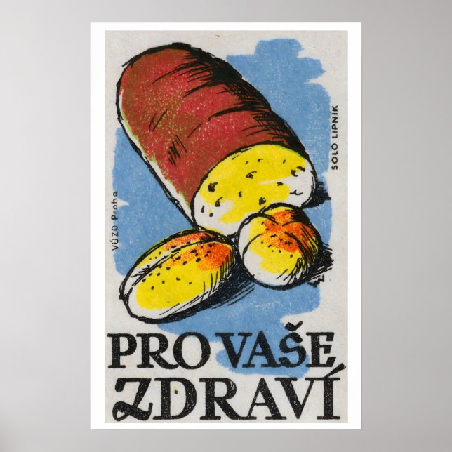 Skorpa bröd - Matchbox-utskrift - Tjeckisk väggkon Poster (Framsidan)