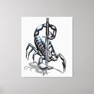 Skorpion, 3D-illustration för iPad Pro-hölje Canvastryck