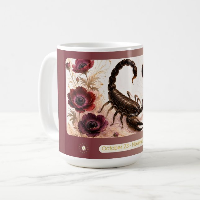 Skorpion Anemon Art Nouveau Mugg (Framsida vänster)