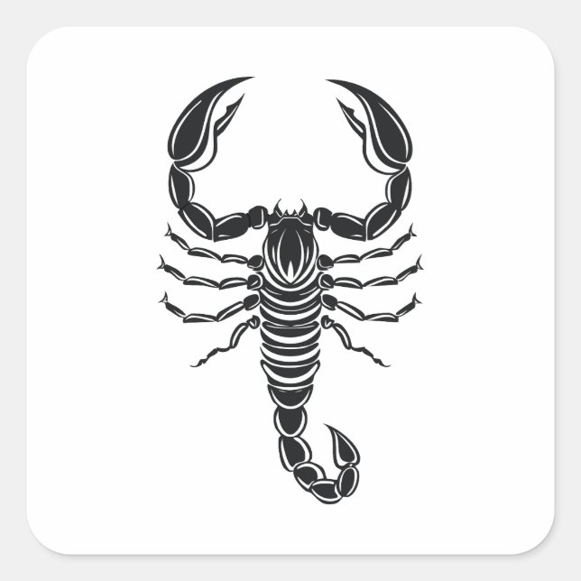 Skorpion Fyrkantigt Klistermärke (Framsida)