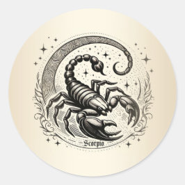 Skorpion Halvmåne Astrologi Zodiak Skorpionen Runt Klistermärke