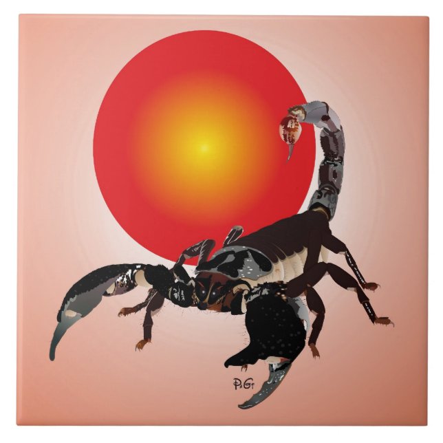 Skorpion Keramik Fotofliese Kakelplatta (Framsidan)