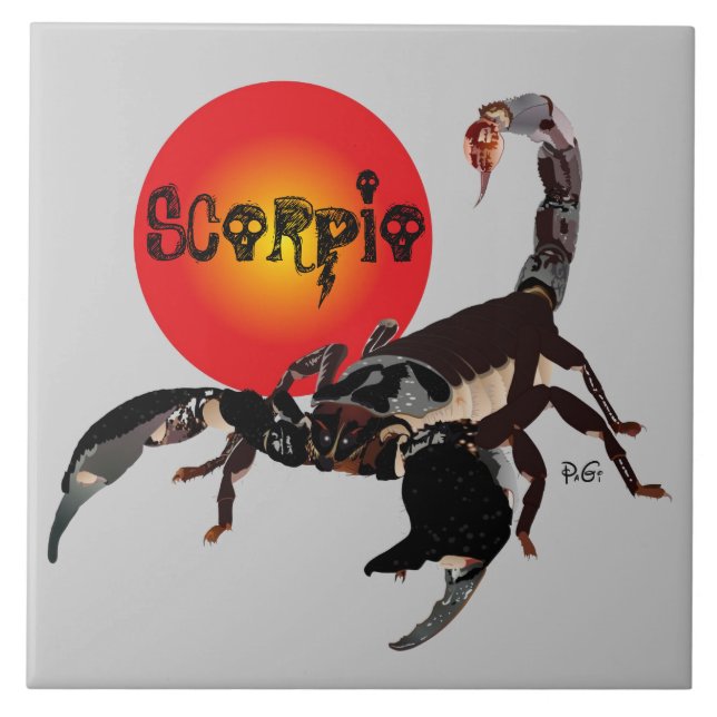 Skorpion Keramik Fotofliese Kakelplatta (Framsidan)