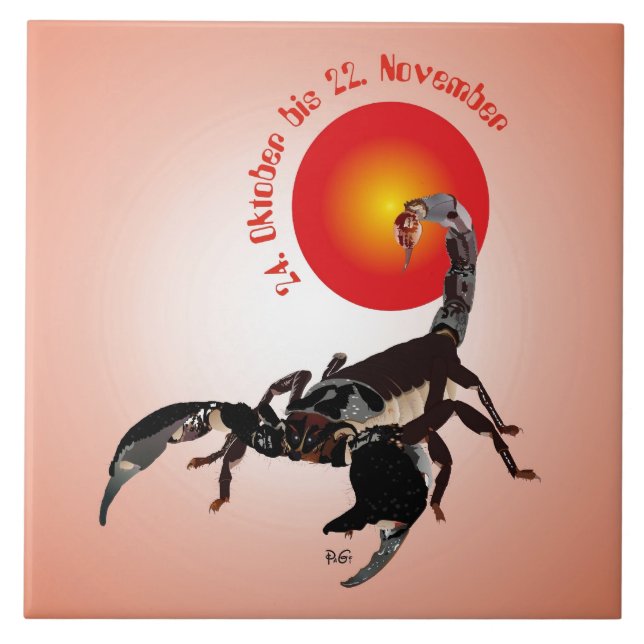 Skorpion Keramik Fotofliese Kakelplatta (Framsidan)