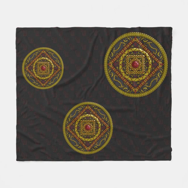 Skorpion Mandala Flanellfilt Fleecefilt (Framsidan (Horisontell))