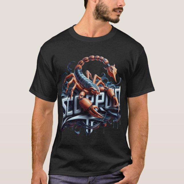 Skorpion med ljusglittrande ljusstyrka t shirt (Framsida)
