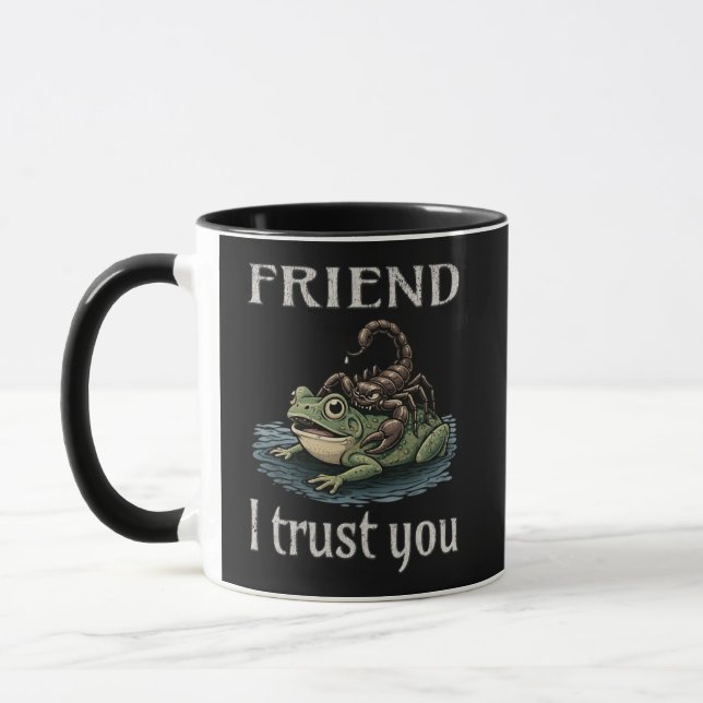 Skorpion och Groda - Vän, jag litar på dig Mugg (Vänster)