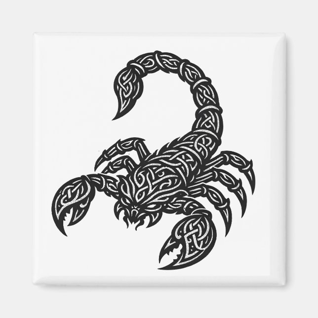 Skorpion Skorpion Sigil — Mythiskt Zodiakbläck Magnet (Framsidan)