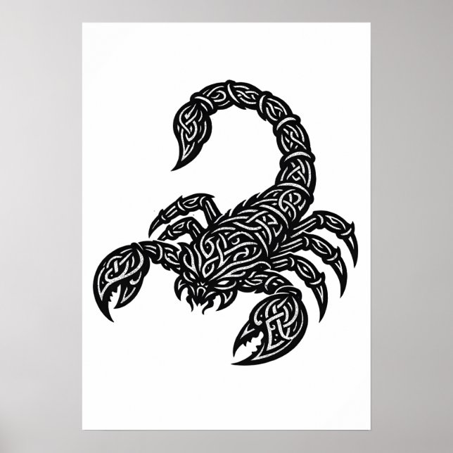 Skorpion Skorpion Sigil — Mythiskt Zodiakbläck Poster (Framsidan)