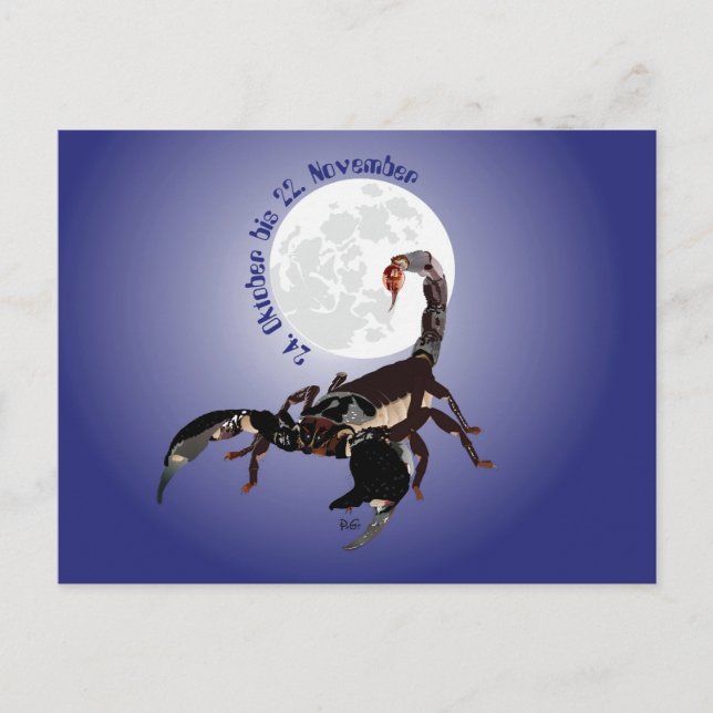 Skorpion Sternzeichen Postkarte Vykort (Framsida)