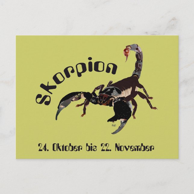 Skorpion Sternzeichen Postkarte Vykort (Framsida)