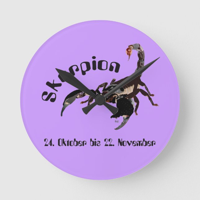 Skorpion - Sternzeichen Uhr Rund Klocka (Framsida)