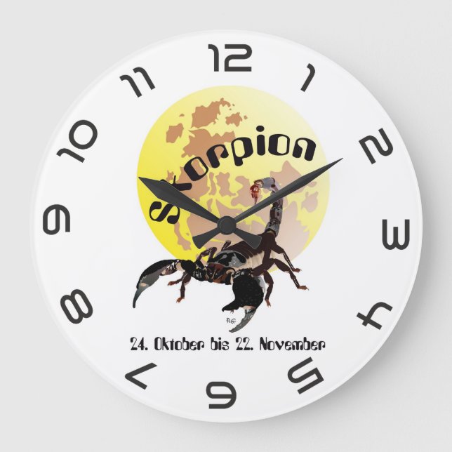 Skorpion - Sternzeichen Uhr Stor Klocka (Framsida)
