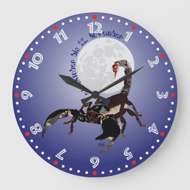 Skorpion - Sternzeichen Uhr Stor Klocka (Framsida)