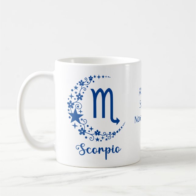 Skorpion Stjärntecken Astrologi Födelsedag Blå Vit Kaffemugg (Vänster)