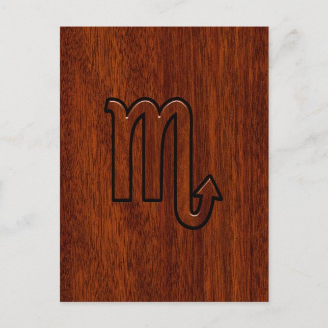 Skorpion Stjärntecken i Mahogny Stil Dekor Vykort (Framsida)