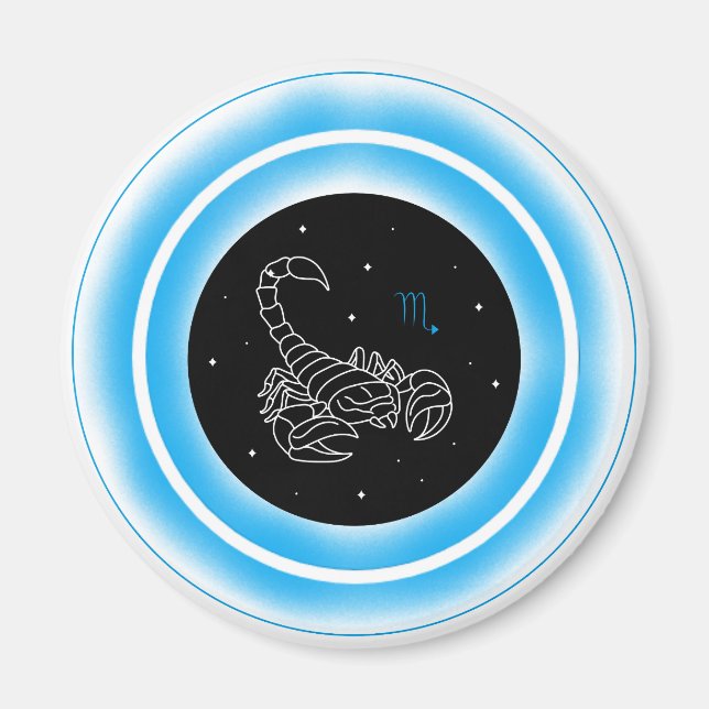 Skorpion Symbol – Minimal Astrologisk Emblem Magnet (Framsidan)