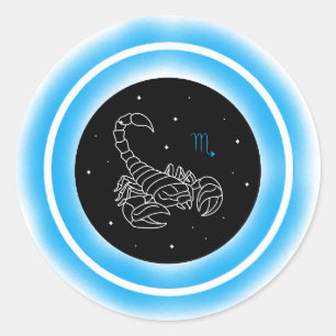 Skorpion-symbol – Minimalt astrologiemblem Runt Klistermärke