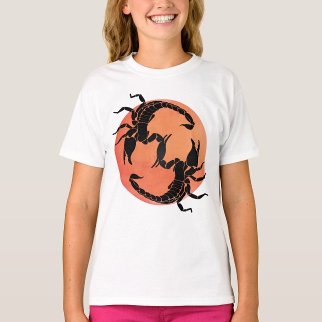 Skorpion Tribal Graphics Design T Shirt (Framsida)