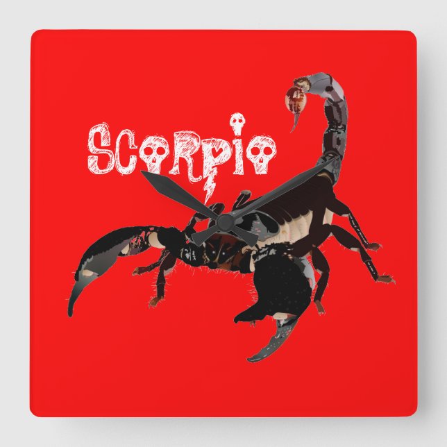 Skorpion Uhr Fyrkantig Klocka (Framsida)