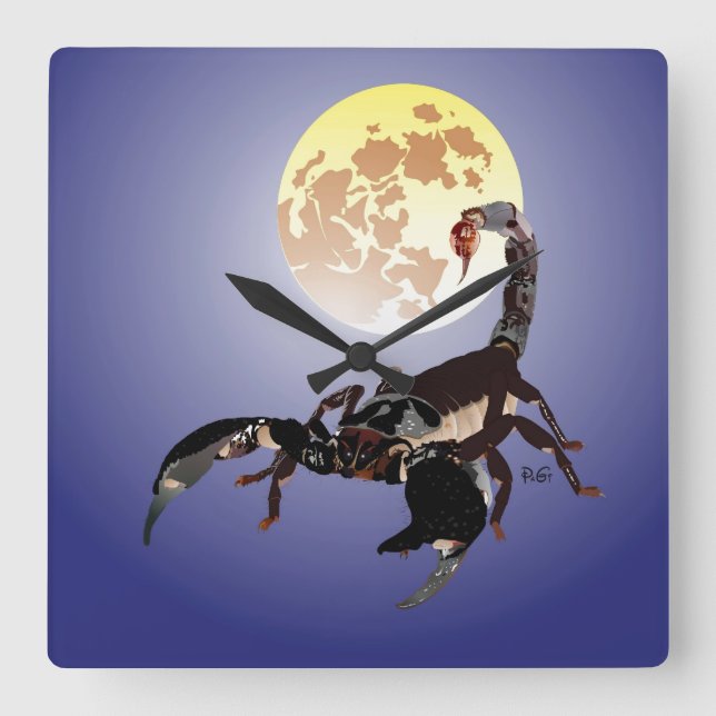 Skorpion Uhr Fyrkantig Klocka (Framsida)