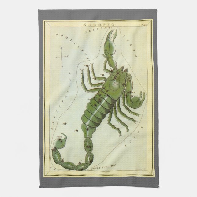 Skorpion, Urania's Mirror antika stjärnbild Kökshandduk (Vertikal)