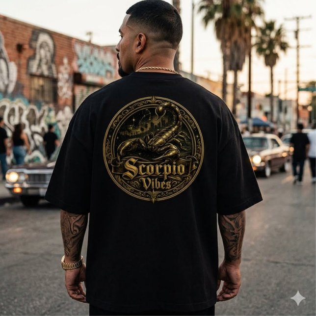 Skorpion Vibes Bakre T-Shirt (Scorpio Vibes Back hit T-Shirt)